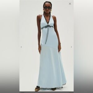 Mariella Maxi Dress- Powder Blue Black Lace For Love and Lemons